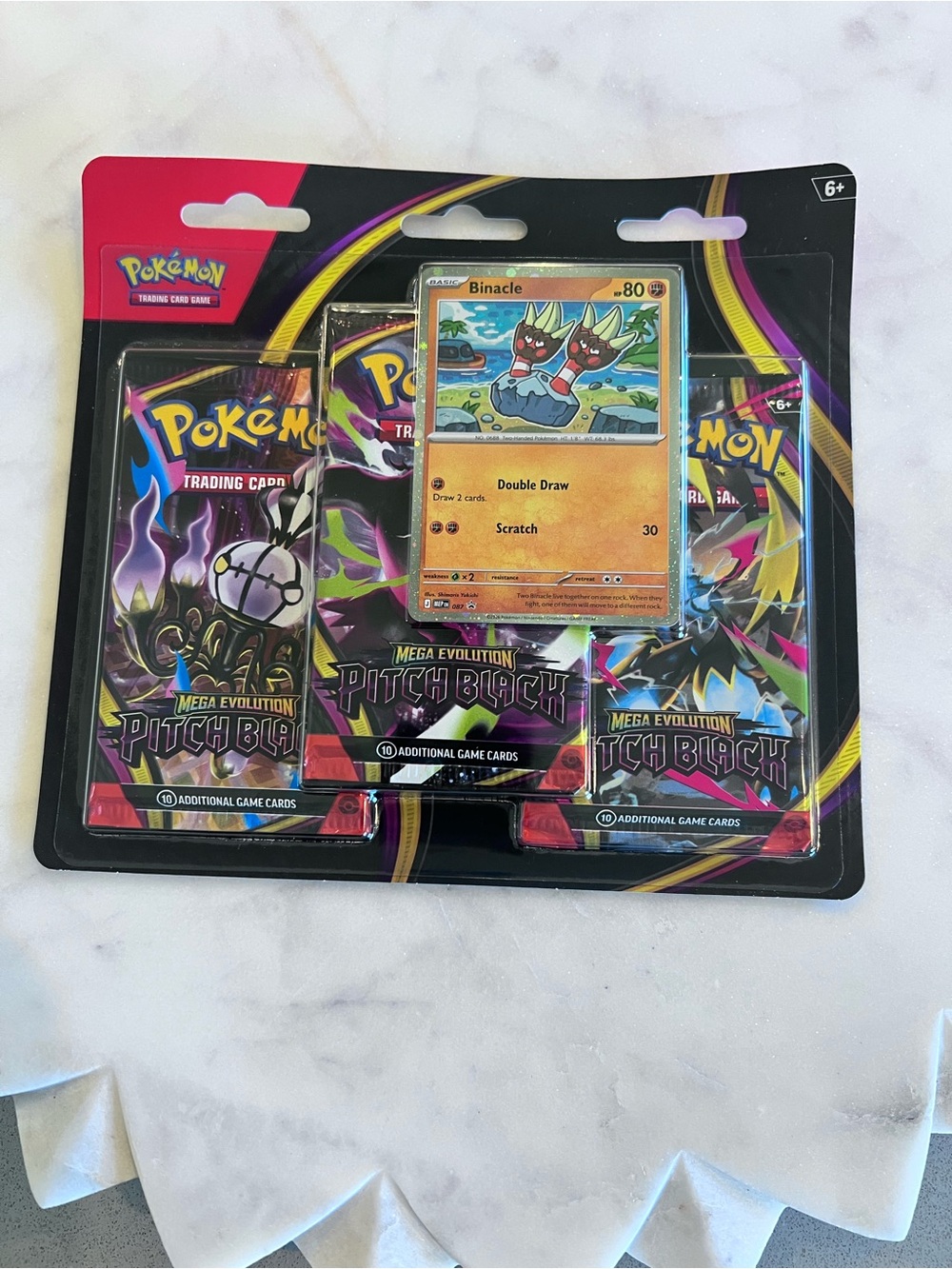 Pokemon TCG Mega Evolution Pitch Black ME05 3 Pack Blister Binacle Promo Sealed